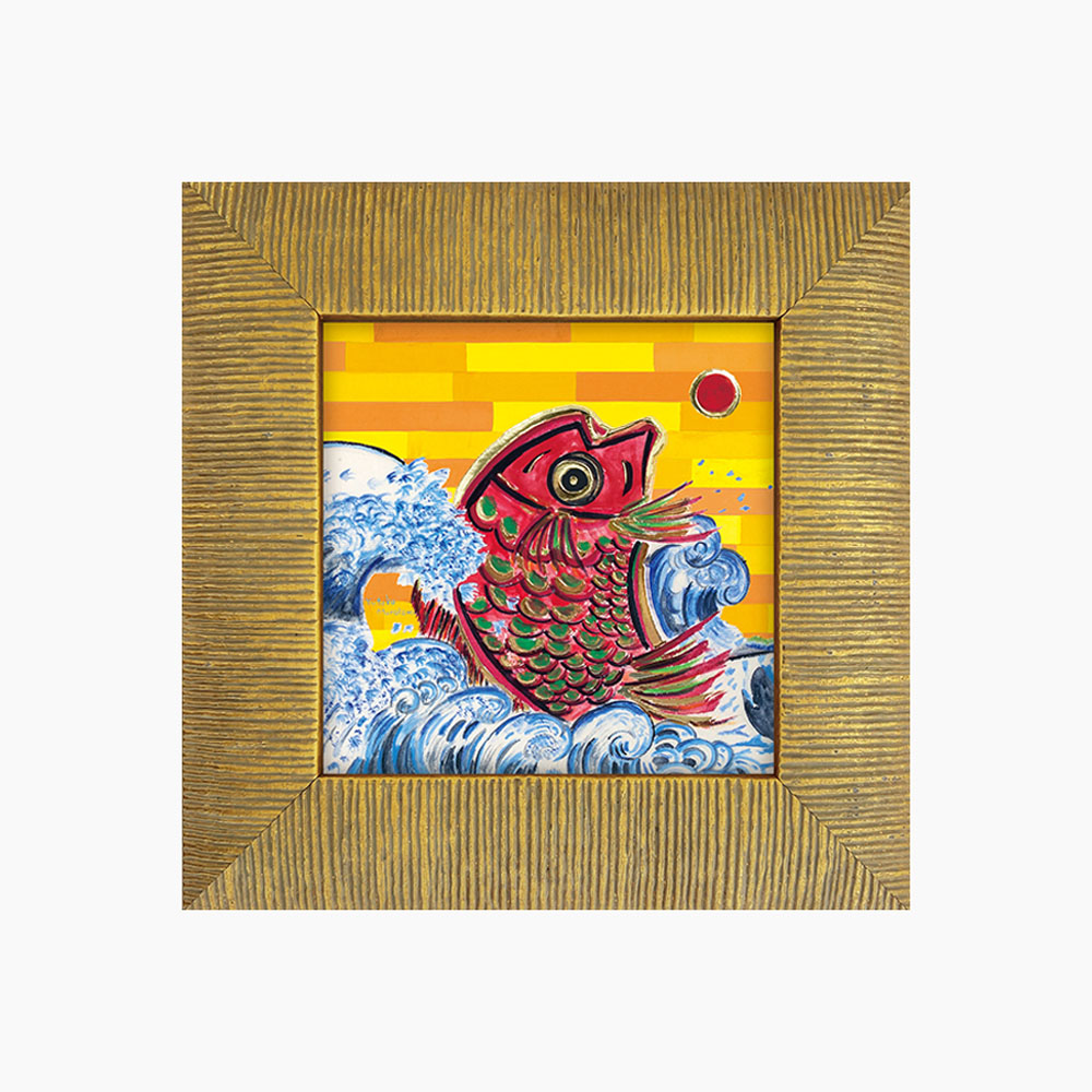 楽天市場】赤富士 おしゃれな ミニ調金縁起額 富士飛鶴 額 鶴 富士山