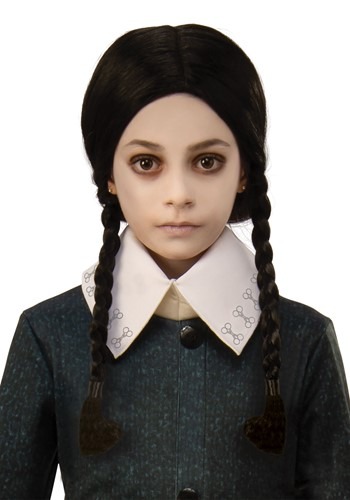 The Addams Family チャイルド Wednesday ウィッグ アクセサリー ハロウィン コスプレ 衣装  仮装 小道具 おもしろい  イベント パーティ ハロウィーン 学芸会