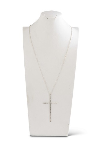 Matte Silver Elongated Cross on 36\” Chain ハロウィン コスプレ 衣装  仮装 小道具 おもしろい  イベント パーティ ハロウィーン 学芸会