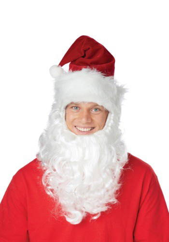 Santa 帽子 ハット w/Attached Beard ハロウィン コスプレ 衣装  仮装 小道具 おもしろい  イベント パーティ ハロウィーン 学芸会