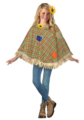 キッズ Sweet かかし Poncho コスチューム ハロウィン 子ども コスプレ 衣装 仮装 こども イベント 子ども パーティ ハロウィーン 学芸会