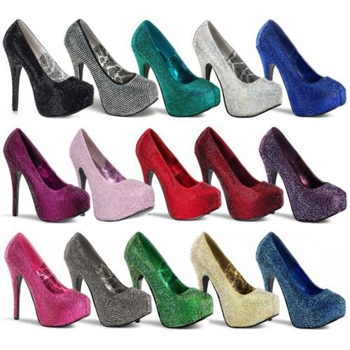 Heels Stilettos シューズ セクシー Rhinestone Platform 大人用 Rhinestone レディス Pumps 女性用 靴 Platform コスプレ 変装 Stilettos ハロウィン コスチューム 衣装 仮装 Mars Shop Sexy Heels Shoes For Women Rhinestone Platform Pumps Adult Stilettos 収納力