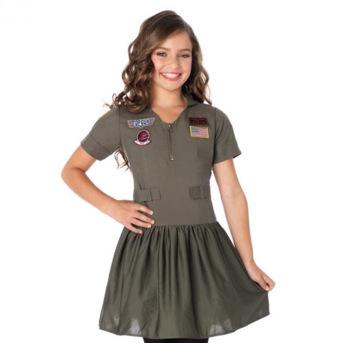 TopGunガールフライトドレスキッズ子供用MaverickorGooseハロウィンコスチュームコスプレ衣装変装仮装