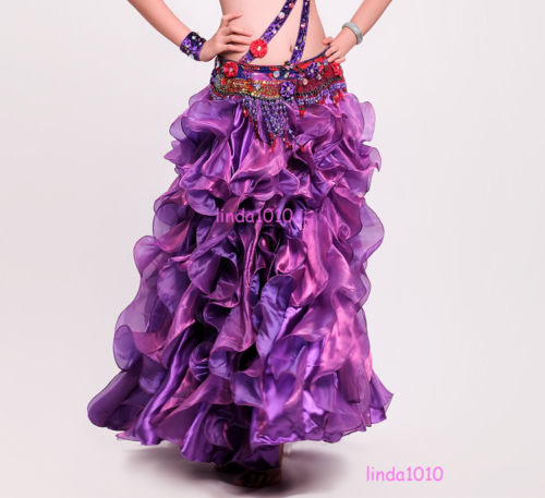 プロフェッショナル ベリーダンス 衣装 Waves スカート ドレス with slit スカート 7 カラー コスチューム ダンス 衣装 発表会