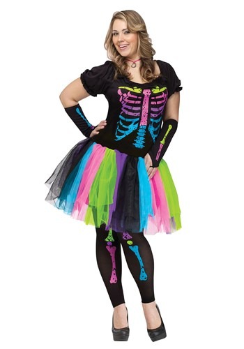 Womens Funky Punk Bones 大きいサイズ  ハロウィン レディース コスプレ 衣装  女性 仮装  女性用 イベント パーティ ハロウィーン 学芸会