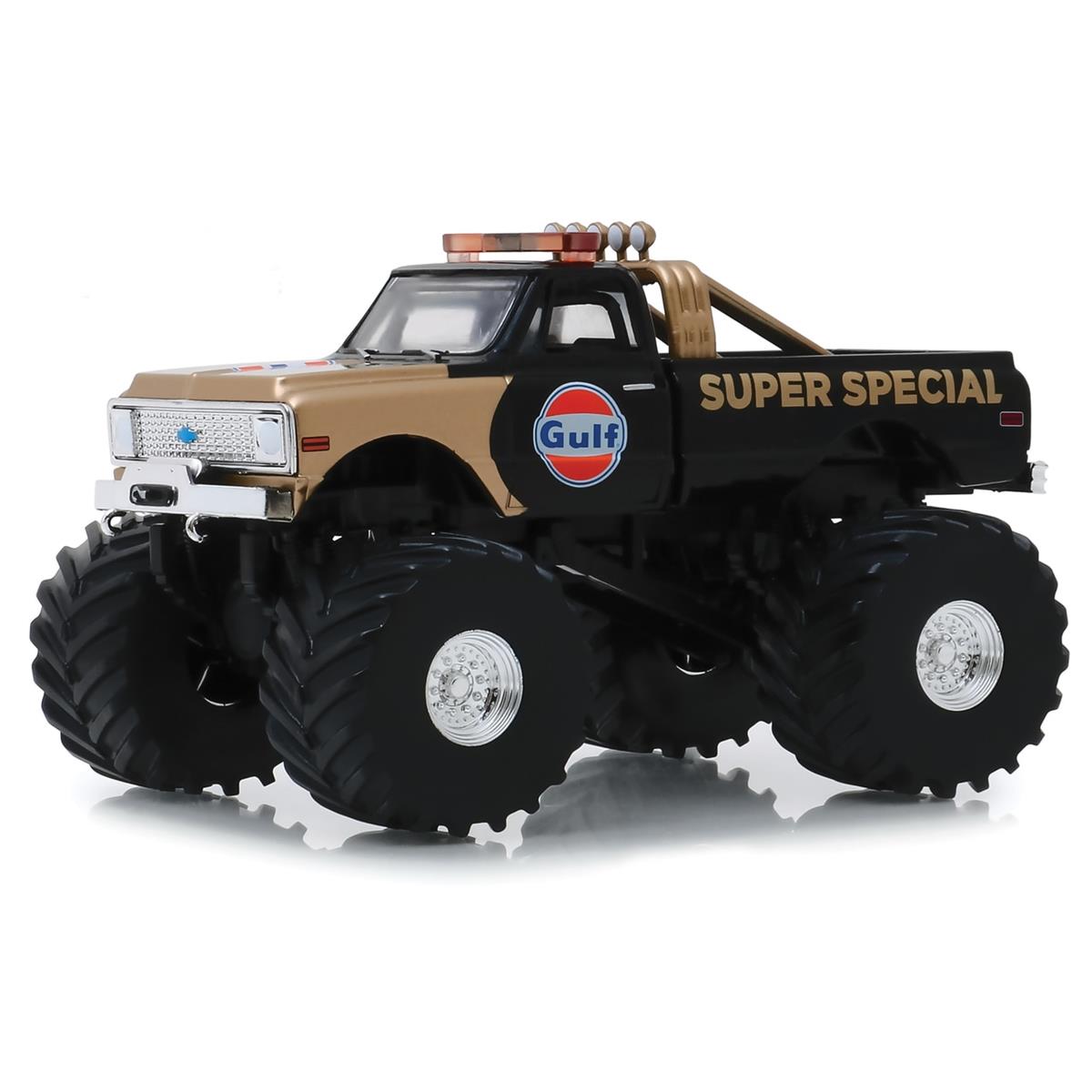 Greenlight Gulf Super Special 1971 Chevy シボレー Monster Truck 1/43 スケール | ダイキャストカー ダイキャスト 車のおもちゃ 車 おもちゃ コレクション ミニチュア ダイカスト モデルカー ミニカー アメ車 ギフト プレゼント