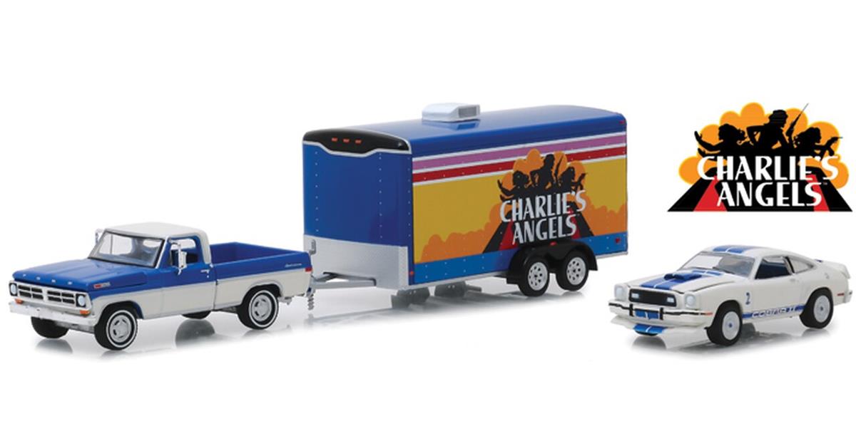 Greenlight Charlie's Angels Mustang Cobra Tow & Hitch Collection 1/64 スケール | ダイキャストカー ダイキャスト 車のおもちゃ 車 おもちゃ コレクション ミニチュア ダイカスト モデルカー ミニカー アメ車 ギフト プレゼント