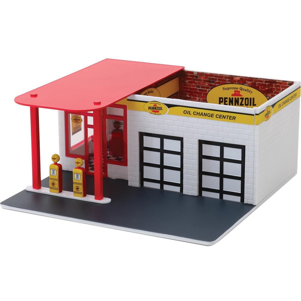 Greenlight Pennzoil 10 Minute Oil Change Gas Station 1/64 スケール | ダイキャストカー ダイキャスト 車のおもちゃ 車 おもちゃ コレクション ミニチュア ダイカスト モデルカー ミニカー アメ車 ギフト プレゼント