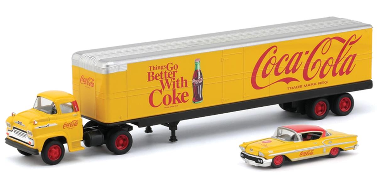 M2 Machines M2マシーンズ Coca-Cola 1958 Chevy シボレー Impala & Hauler 1/64 スケール | ダイキャストカー ダイキャスト 車のおもちゃ 車 おもちゃ コレクション ミニチュア ダイカスト モデルカー ミニカー アメ車 ギフト プレゼント