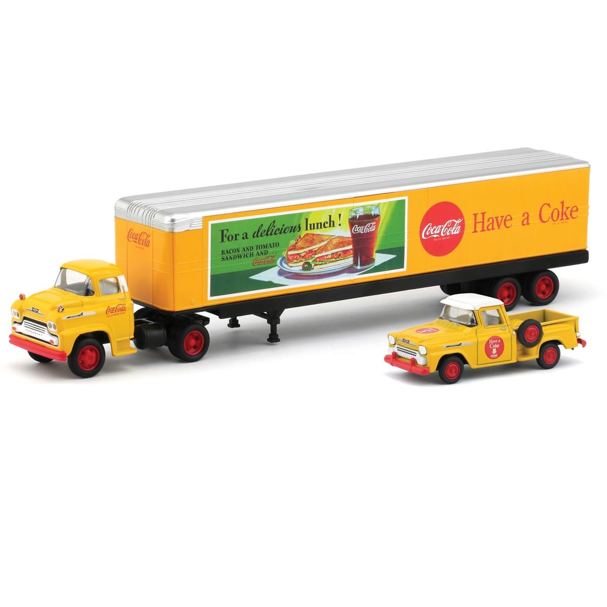 M2マシーンズ 1958 Coca-Cola Chevy シボレー Lunch Time Hauler 1/64 スケール | ダイキャストカー ダイキャスト 車のおもちゃ 車 おもちゃ コレクション ミニチュア ダイカスト モデルカー ミニカー アメ車 ギフト プレゼント