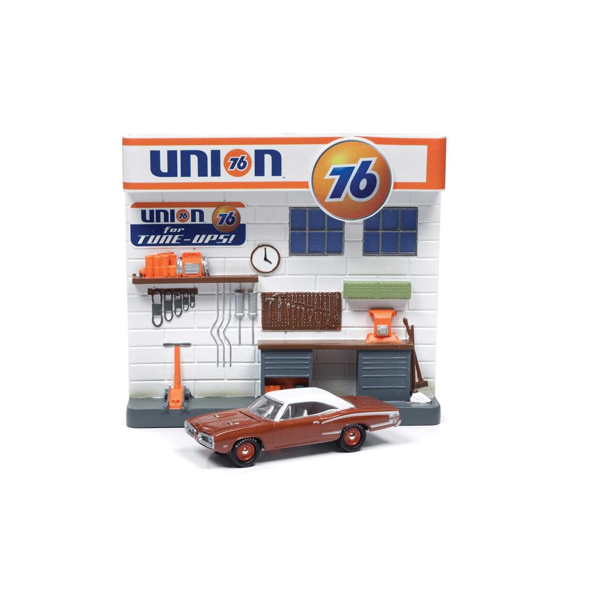 Johnny Lightning ジョニーライトニング 1970 Dodge ダッジ Super Bee Union 66 Garage 1/64 スケール | ダイキャストカー ダイキャスト 車のおもちゃ 車 おもちゃ コレクション ミニチュア ダイカスト モデルカー ミニカー アメ車 ギフト プレゼント