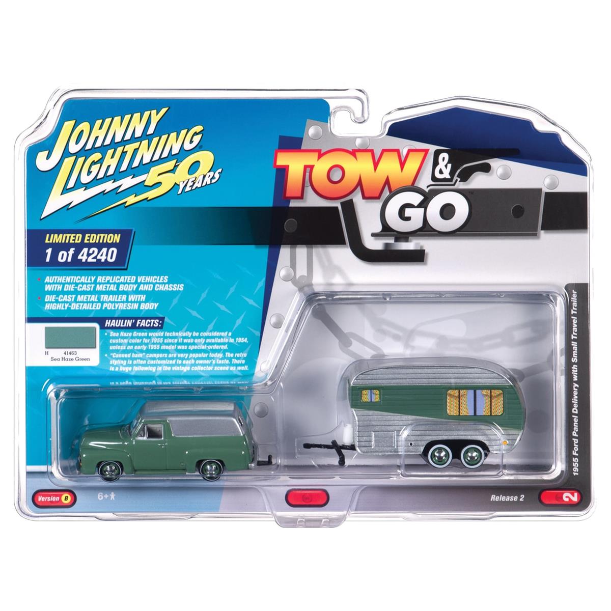 ジョニーライトニング 1955 フォード Panel w/Small Travel Trailer 1/64 スケール | ダイキャストカー ダイキャスト 車のおもちゃ 車 おもちゃ コレクション ミニチュア ダイカスト モデルカー ミニカー アメ車 ギフト プレゼント