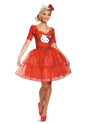 Hello Kitty 大人用 デラックス コスチューム クリスマス ハロウィン レディース コスプレ 衣装 女性 仮装 女性用 イベント パーティ ハロウィーン 学芸会|Mars shop