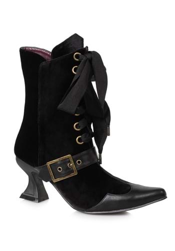 ブラック Velvet Heeled ブーツ for Women | コスプレ 衣装  仮装 小道具 おもしろい  イベント パーティ 発表会 デコレーション リボン アクセサリー メンズ レディース 子供 おしゃれ かわいい ギフト プレゼント