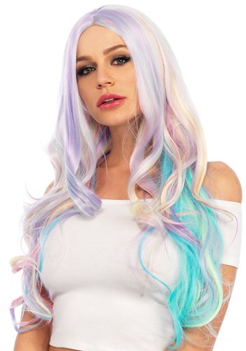 Ladies Pastel Rainbow Wavy ウィッグ | コスプレ 衣装 仮装 小道具 おもしろい イベント パーティ 発表会 デコレーション リボン アクセサリー メンズ レディース 子供 おしゃれ かわいい ギフト プレゼント