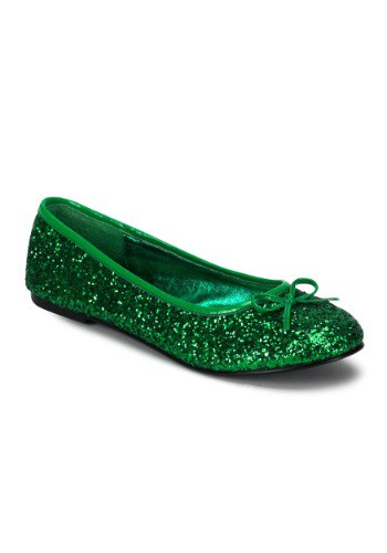 大人用 Kelly Green Glitter Flats | コスプレ 衣装 仮装 小道具 おもしろい イベント パーティ 発表会 デコレーション リボン アクセサリー メンズ レディース 子供 おしゃれ かわいい ギフト プレゼント