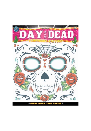 Temporary Sugar Skull Face Tattoo | コスプレ 衣装 仮装 小道具 おもしろい イベント パーティ 発表会 デコレーション リボン アクセサリー メンズ レディース 子供 おしゃれ かわいい ギフト プレゼント