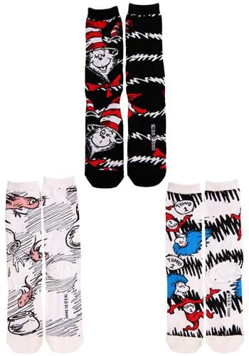 The Cat in the 帽子 ハット 大人用 Crew Sock Set  | コスプレ 衣装  仮装 小道具 おもしろい  イベント パーティ 発表会 デコレーション リボン アクセサリー メンズ レディース 子供 おしゃれ かわいい ギフト プレゼント