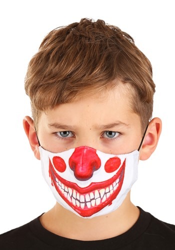 Child's ピエロ Sublimated Face マスク | コスプレ 衣装  仮装 小道具 おもしろい  イベント パーティ 発表会 デコレーション リボン アクセサリー メンズ レディース 子供 おしゃれ かわいい ギフト プレゼント