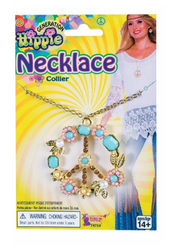 デラックス Hippie Peace Sign Necklace | コスプレ 衣装 仮装 小道具 おもしろい イベント パーティ 発表会 デコレーション リボン アクセサリー メンズ レディース 子供 おしゃれ かわいい ギフト プレゼント｜Mars shop