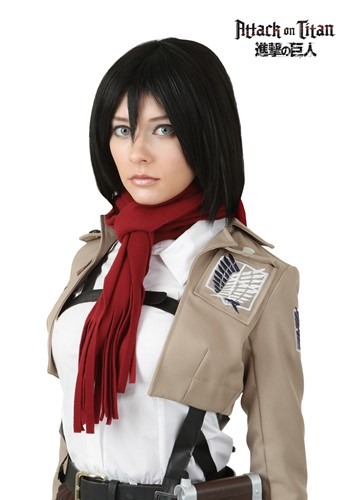 Attack on Titan Mikasa Ackerman ウィッグ | コスプレ 衣装  仮装 小道具 おもしろい  イベント パーティ 発表会 デコレーション リボン アクセサリー メンズ レディース 子供 おしゃれ かわいい ギフト プレゼント