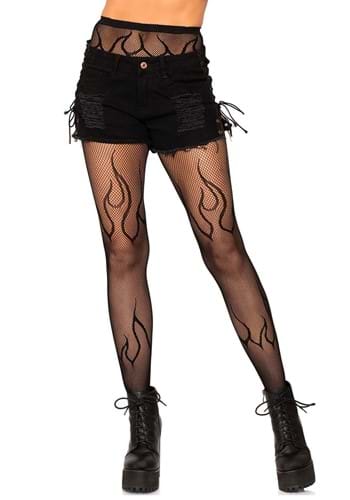 Fishnet ブラック Flame Tights | コスプレ 衣装  仮装 小道具 おもしろい  イベント パーティ 発表会 デコレーション リボン アクセサリー メンズ レディース 子供 おしゃれ かわいい ギフト プレゼント