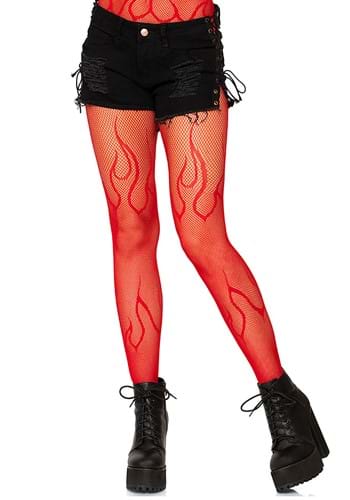レッド Flame Net Tights for Women | コスプレ 衣装  仮装 小道具 おもしろい  イベント パーティ 発表会 デコレーション リボン アクセサリー メンズ レディース 子供 おしゃれ かわいい ギフト プレゼント