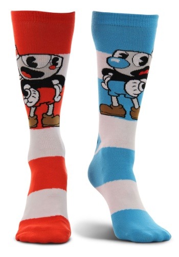 Cuphead Mugman Victory Crew Socks | コスプレ 衣装  仮装 小道具 おもしろい  イベント パーティ 発表会 デコレーション リボン アクセサリー メンズ レディース 子供 おしゃれ かわいい ギフト プレゼント