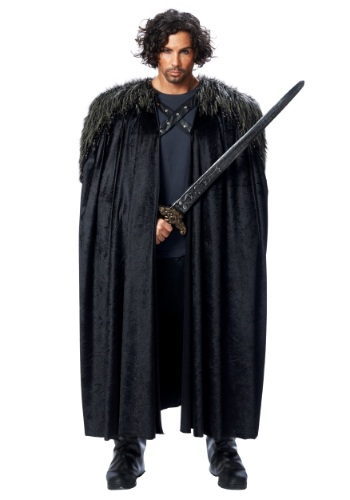 Medieval Fur Trimmed ブラック マント ケープ | コスプレ 衣装 仮装 小道具 おもしろい イベント パーティ 発表会 デコレーション リボン アクセサリー メンズ レディース 子供 おしゃれ かわいい ギフト プレゼント