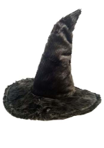 Faux Fur 魔女 ウイッチ 魔法使い帽子 ハット for 大人用s | コスプレ 衣装  仮装 小道具 おもしろい  イベント パーティ 発表会 デコレーション リボン アクセサリー メンズ レディース 子供 おしゃれ かわいい ギフト プレゼント