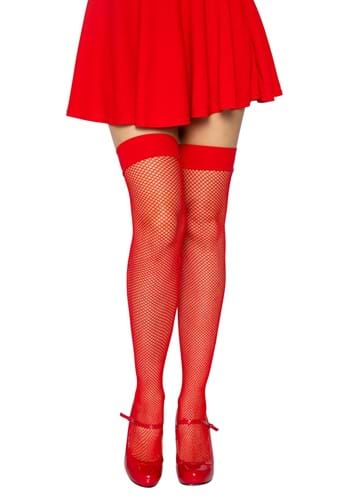 レッド Nylon Fishnet Thigh High Women's Tights | コスプレ 衣装  仮装 小道具 おもしろい  イベント パーティ 発表会 デコレーション リボン アクセサリー メンズ レディース 子供 おしゃれ かわいい ギフト プレゼント