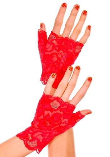 Fingerless レッド Lace グローブs | コスプレ 衣装  仮装 小道具 おもしろい  イベント パーティ 発表会 デコレーション リボン アクセサリー メンズ レディース 子供 おしゃれ かわいい ギフト プレゼント