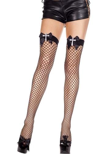 Cross ブラック Thigh Highs Stockings | コスプレ 衣装  仮装 小道具 おもしろい  イベント パーティ 発表会 デコレーション リボン アクセサリー メンズ レディース 子供 おしゃれ かわいい ギフト プレゼント