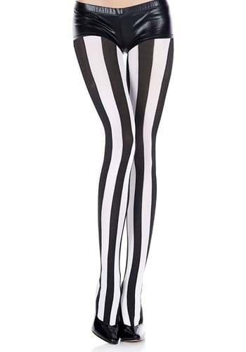 ブラック and ホワイト Striped Tights for Women | コスプレ 衣装  仮装 小道具 おもしろい  イベント パーティ 発表会 デコレーション リボン アクセサリー メンズ レディース 子供 おしゃれ かわいい ギフト プレゼント