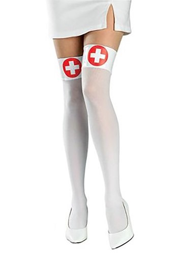 ホワイト Nurse Thigh Highs | コスプレ 衣装  仮装 小道具 おもしろい  イベント パーティ 発表会 デコレーション リボン アクセサリー メンズ レディース 子供 おしゃれ かわいい ギフト プレゼント