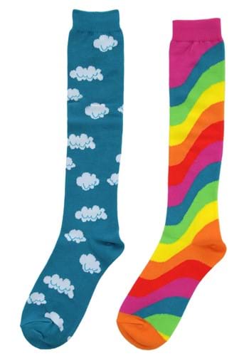 Mismatched Rainbow Knee-High Socks | コスプレ 衣装  仮装 小道具 おもしろい  イベント パーティ 発表会 デコレーション リボン アクセサリー メンズ レディース 子供 おしゃれ かわいい ギフト プレゼント
