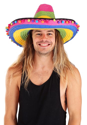 デラックス Multicolor Striped Sombrero for 大人用s | コスプレ 衣装  仮装 小道具 おもしろい  イベント パーティ 発表会 デコレーション リボン アクセサリー メンズ レディース 子供 おしゃれ かわいい ギフト プレゼント