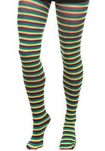 Mardi Gras Striped Tights for 大人用s | コスプレ 衣装  仮装 小道具 おもしろい  イベント パーティ 発表会 デコレーション リボン アクセサリー メンズ レディース 子供 おしゃれ かわいい ギフト プレゼント