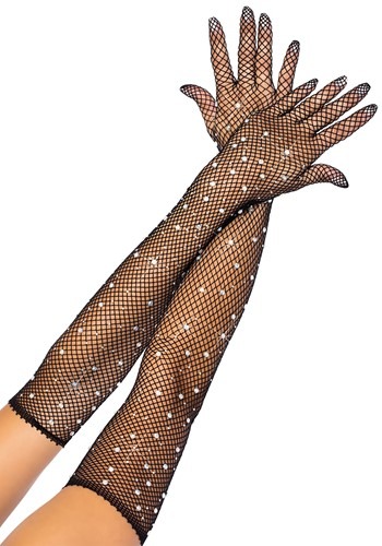 Fishnet ブラック Rhinestone Opera グローブs | コスプレ 衣装  仮装 小道具 おもしろい  イベント パーティ 発表会 デコレーション リボン アクセサリー メンズ レディース 子供 おしゃれ かわいい ギフト プレゼント