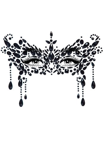Adhesive Masquerade ブラック Face Jewels | コスプレ 衣装  仮装 小道具 おもしろい  イベント パーティ 発表会 デコレーション リボン アクセサリー メンズ レディース 子供 おしゃれ かわいい ギフト プレゼント
