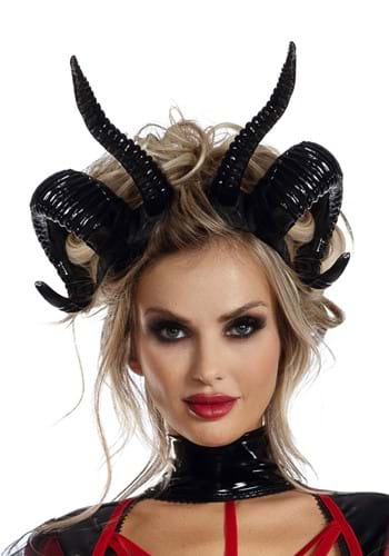 Double Demon Horns ヘッドバンド | コスプレ 衣装  仮装 小道具 おもしろい  イベント パーティ 発表会 デコレーション リボン アクセサリー メンズ レディース 子供 おしゃれ かわいい ギフト プレゼント