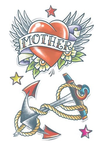 Temporary 191950年代 Heart and Anchor Tattoo | コスプレ 衣装  仮装 小道具 おもしろい  イベント パーティ 発表会 デコレーション リボン アクセサリー メンズ レディース 子供 おしゃれ かわいい ギフト プレゼント