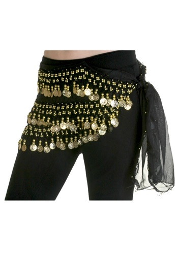 ブラック Belly Dancing Hip Scarf | コスプレ 衣装  仮装 小道具 おもしろい  イベント パーティ 発表会 デコレーション リボン アクセサリー メンズ レディース 子供 おしゃれ かわいい ギフト プレゼント