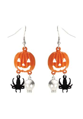 Spider パンプキン Skull Earrings | コスプレ 衣装  仮装 小道具 おもしろい  イベント パーティ 発表会 デコレーション リボン アクセサリー メンズ レディース 子供 おしゃれ かわいい ギフト プレゼント