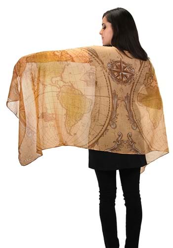 Ye Olde World Map Lightweight ブラウン 茶 茶色 Scarf | コスプレ 衣装  仮装 小道具 おもしろい  イベント パーティ 発表会 デコレーション リボン アクセサリー メンズ レディース 子供 おしゃれ かわいい ギフト プレゼント
