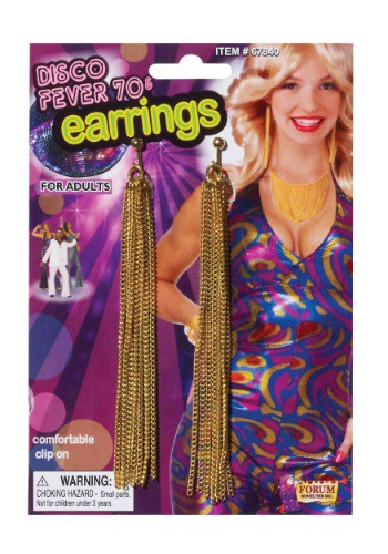 Gold Chain ディスコ Earrings | コスプレ 衣装  仮装 小道具 おもしろい  イベント パーティ 発表会 デコレーション リボン アクセサリー メンズ レディース 子供 おしゃれ かわいい ギフト プレゼント