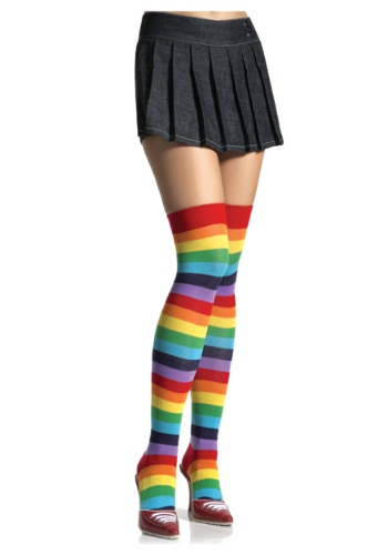Rainbow Thigh High Stockings | コスプレ 衣装  仮装 小道具 おもしろい  イベント パーティ 発表会 デコレーション リボン アクセサリー メンズ レディース 子供 おしゃれ かわいい ギフト プレゼント