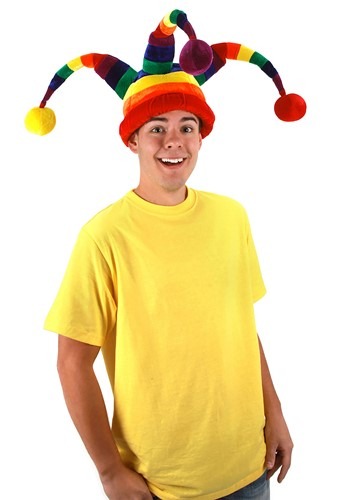 Plush Wacky Rainbow Jester 帽子 ハット | コスプレ 衣装  仮装 小道具 おもしろい  イベント パーティ 発表会 デコレーション リボン アクセサリー メンズ レディース 子供 おしゃれ かわいい ギフト プレゼント