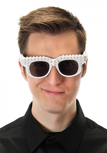 ホワイト Bricky Blocks 眼鏡 | コスプレ 衣装  仮装 小道具 おもしろい  イベント パーティ 発表会 デコレーション リボン アクセサリー メンズ レディース 子供 おしゃれ かわいい ギフト プレゼント