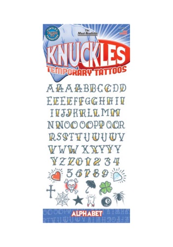 Knuckle Alphabet Temporary Tattoos | コスプレ 衣装  仮装 小道具 おもしろい  イベント パーティ 発表会 デコレーション リボン アクセサリー メンズ レディース 子供 おしゃれ かわいい ギフト プレゼント